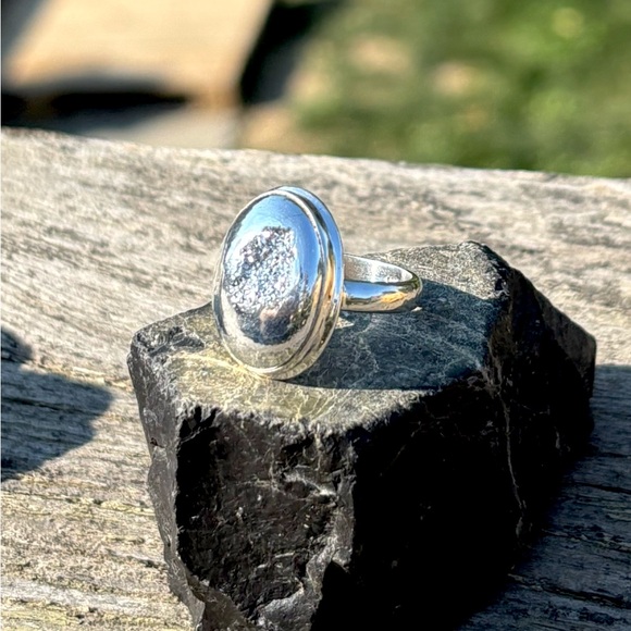 Platinum Aura Druzy Ring